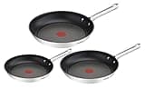 Tefal Duetto 3-teiliges Pfannenset 20,24 und 28 cm, Bratpfannen mit Thermo-Signal bei idealer Brattemperatur, Pfannen induktionsgeeignet für alle Herdarten, auch für Induktionsherde, A704S3