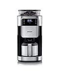SEVERIN Filterkaffeemaschine mit Edelstahl-Mahlwerk und Thermokanne, feinste Mahlung und individuell auswählbarer Mahlgrad, 1000 W, für bis zu 8 Tassen / ca. 1 Liter, Schwarz, KA 4814