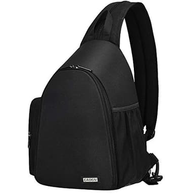 CADeN Kameratasche,Kamera-Umhängetasche,Sling Kamerarucksack, Wasserdichter Fototasche mit Stativhalterung für DSLR/SLR spiegellose Kameras（Schwarz）