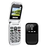 Diccik K01 4G Seniorenhandy Klapphandy Ohne Vertrag, Großtastenhandy mit Ladestation,HAC-Hörgerätefunktion,GPS Flip Mobiltelefon SOS Notruffunktion,1000mAh Akku,Taschenlampe,FM-Radio (Black)