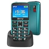 CHAKEYAKE Seniorenhandy mit Großen Tasten und Mobiltelefon Ohne Vertrag,2,4 Zoll LCD|Hörgeräte Kompatibel|SOS-Funktion|Dual SIM Handy |Ladestation|Taschenlampe -Grün
