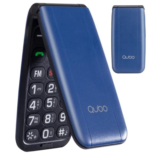 Qubo Flip Phone Seniorenhandy Klapphandy Ohne Vertrag Handy große Tasten Mobiltelefon für Senioren Display 2,4 Zoll, SOS-Funktion, Unterstützung Dual-SIM,Schnellanruf, FM-Radio,Taschenlampe, Blau