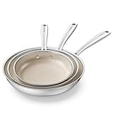 Redchef Wabenstruktur pfanne 3-teilig Keramik Pfannenset, Bratpfanne 24, 20, 28 cm, Edelstahlpfanne Induktion, PTFE Frei PFAS Frei PFOA Frei Pfannen Set, Backofenfest Spülmaschinen