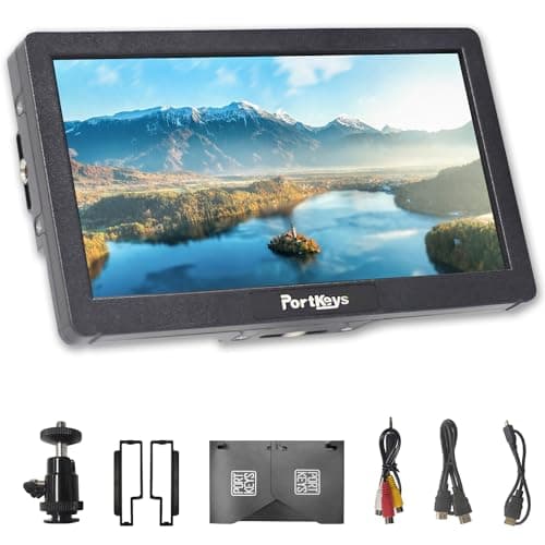 Portkeys HD7H Kamera Field Monitor 7 Zoll 1000 Nits Helligkeit, 4K HDMI Eingang Kamera Monitor mit Mattem Display Sonnenblende, für DSLR und spiegellose Kameras