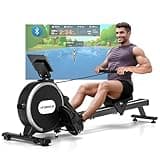 DMASUN Rudergerät für Zuhause, Magnetisches Rudergerät mit Upgrade Doppel-Slide-Rails, APP-Verbindung, 16 Widerstandsstufen, LCD-Datenanzeige, ideal für Cardio-Training, Belastbar bis 160kg